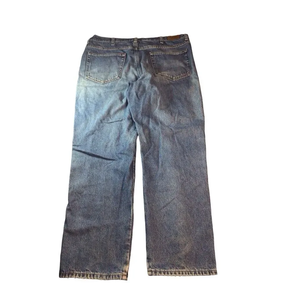 Vintage LL Bean Classic Fit Jeans Mens 38x30 Blue Denim Flannel Lined